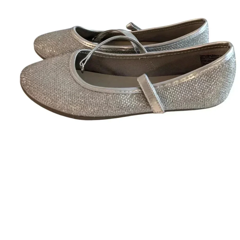 SmartFit Girls' Shimmer Chelsea Flat Size 12.5 Little Girls Color Silver